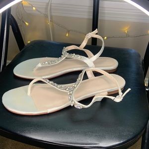 White wedding sandals. Size 10